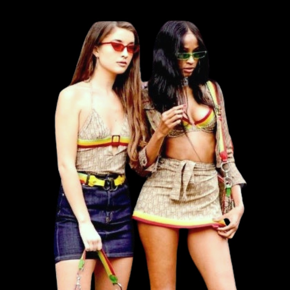 Christian DIOR Vintage John Galliano Rasta Monogram Logo Y2K Mini skirt - Picture 13 of 15